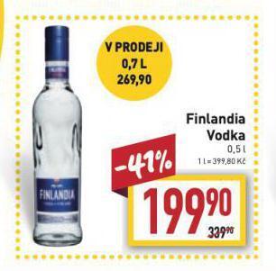 Billa Finlandia vodka nabídka