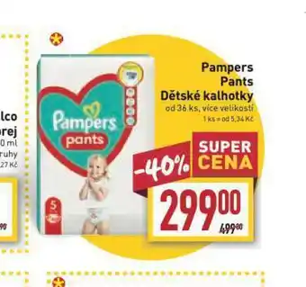Billa Pampers dětské kalhotky nabídka