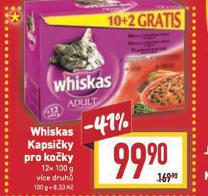Billa Whiskas kapsičky pro kočky nabídka