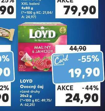 Kaufland Loyd ovocný čaj nabídka