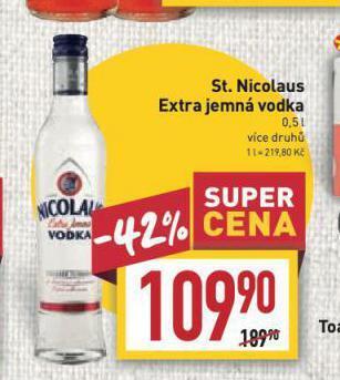 Billa St. nicolaus vodka nabídka