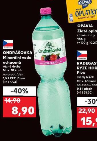 Kaufland Ondrášovka ochucená nabídka