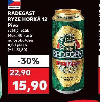Kaufland Pivo radegast ryze hořká 12 nabídka