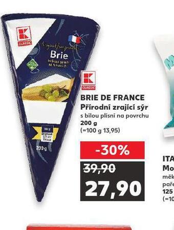 Kaufland Brie de france přírodní zrající sýr nabídka
