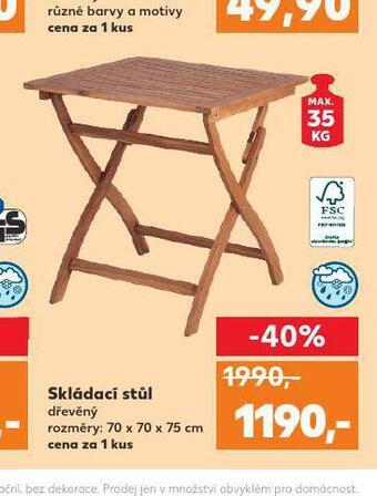 Kaufland Skládací stůl nabídka