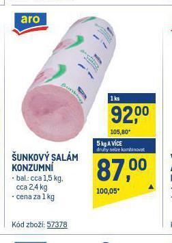 Makro Šunkový salám nabídka