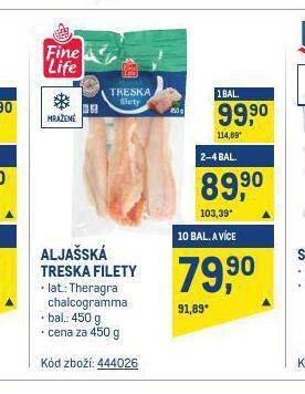 Makro Aljašská treska filety nabídka