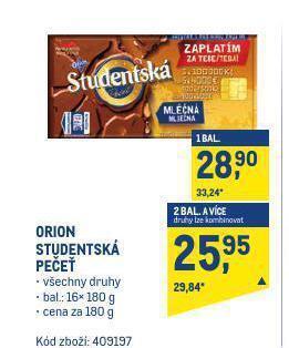 Makro Orion studentská pečeť nabídka