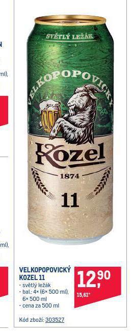 Makro Pivo velkopopovický kozel nabídka