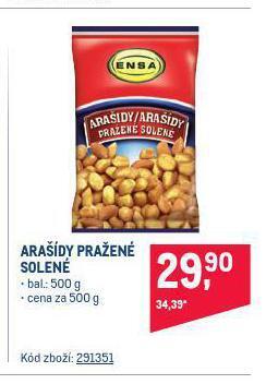 Makro Arašídy pražené solené nabídka