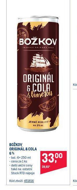 Makro Božkov originál & cola nabídka