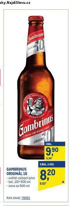 Makro Pivo gambrinus nabídka