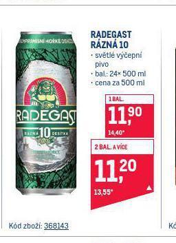 Makro Pivo radegast nabídka