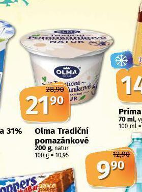 Coop Olma tradiční pomazánkové nabídka