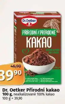 Coop Dr. oetker přírodní kakao nabídka