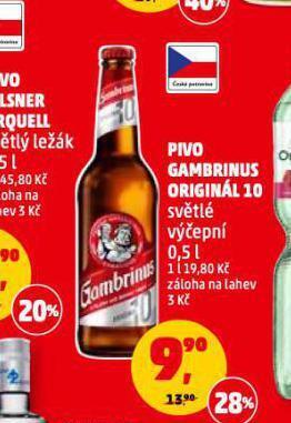 Penny Market Pivo gambrinus originál 10 nabídka