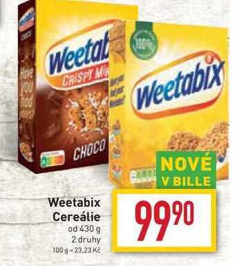 Billa Weetabix cereálie od 430 g nabídka