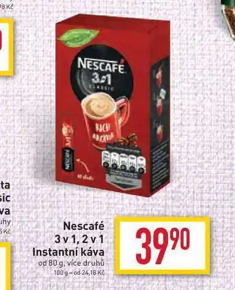 Billa Nescafé 3v1, 2v1 instantní káva od 80g nabídka