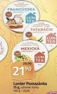 Coop Lunter pomazánka 75 g, vybrané druhy nabídka