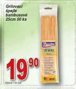 Spontex grilovací špejle bambusové 25cm 50 ks
