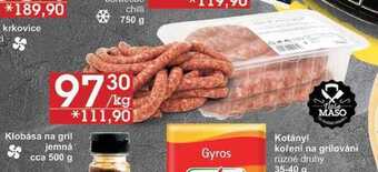 Jip Klobása na gril jemná, 1 kg nabídka