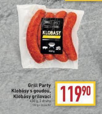 Billa Klobásy grilovací nabídka
