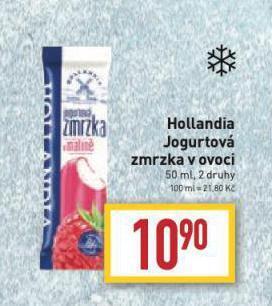 Billa Hollandia jogurtová zmrzka nabídka