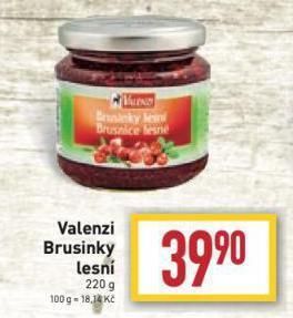 Billa Valenzi brusinky lesní nabídka
