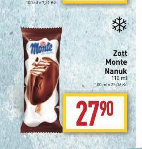 Billa Zott monte nanuk nabídka