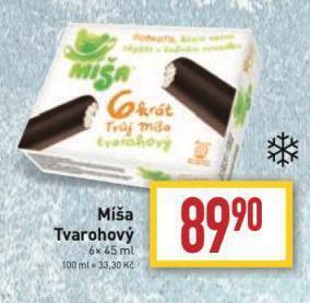 Billa Míša tvarohový nabídka