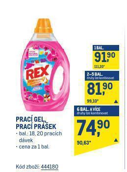 Makro Rex prací prostředek nabídka