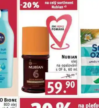 Rossmann Nubian olej na opalování of6 nabídka