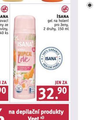 Rossmann Isana gel na holení nabídka
