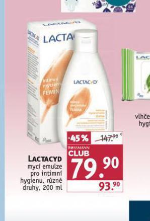 Rossmann Lactacyd mycí emulze pro intimní hygienu nabídka