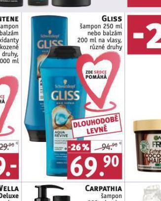 Rossmann Gliss šampon, balzám nabídka