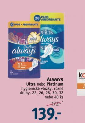 Rossmann Always dámské vložky nabídka