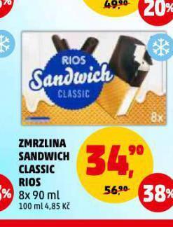 Penny Market Zmrzlina sandwich classic rios nabídka