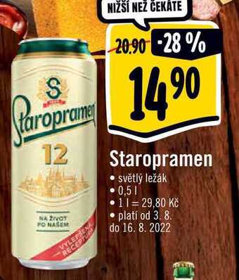 Albert Staropramen světlý ležák 0,5 l nabídka