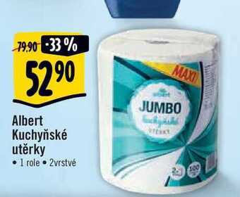 Albert Albert kuchyňské utěrky • 1 role • 2vrstvé nabídka