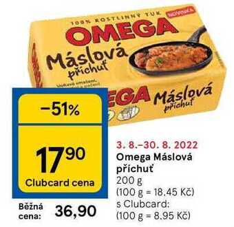 Tesco Omega máslová příchuť 200 g nabídka