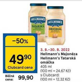 Tesco Hellmann's majonéza hellmann's tatarská omáčka 405 ml nabídka
