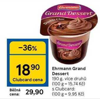 Tesco Ehrmann grand dessert 190 g nabídka