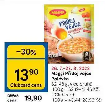 Tesco Maggi přidej vejce polévka 32-48 g nabídka