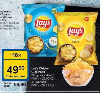 Tesco Lay's chipsy giga pack 265 g nabídka