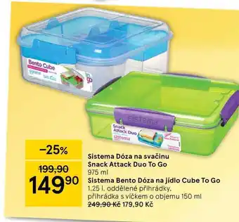 Tesco Sistema dóza na svačinu snack attack duo to go 975 ml nabídka