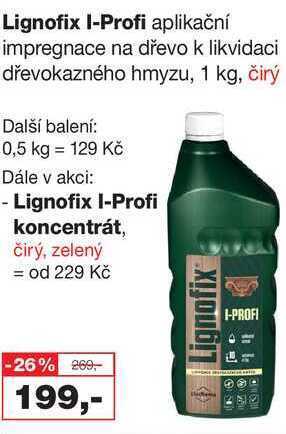 Barvy a laky drogerie Lignofix i-profi aplikační impregnace na dřevo k likvidaci dřevokazného hmyzu, 1 kg, čirý nabídka