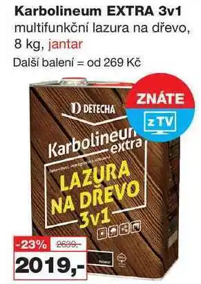 Barvy a laky drogerie Karbolineum extra 3v1 multifunkční lazura na dřevo, 8 kg, jantar nabídka
