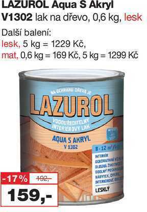 Barvy a laky drogerie Lazurol aqua s akryl v1302 lak na dřevo, 0,6 kg, lesk nabídka
