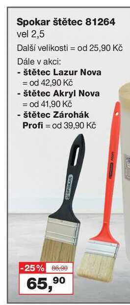 Barvy a laky drogerie Spokar štětec 81264 vel 2,5 nabídka