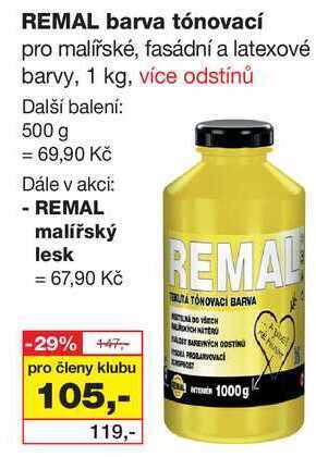Barvy a laky drogerie Remal barva tónovací pro malířské, fasádní a latexové barvy, 1 kg nabídka